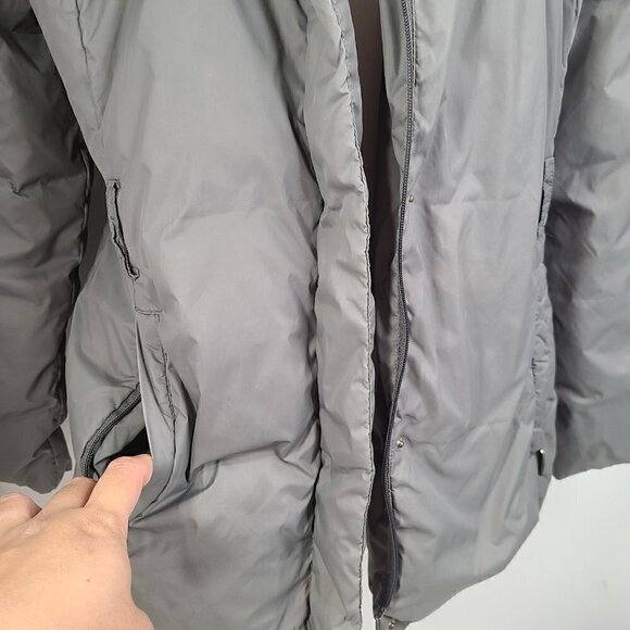 Nine West Army Olive Green Puffer Fur Detachable Hood Down Feather Parka Jacket - Picture 5 of 10